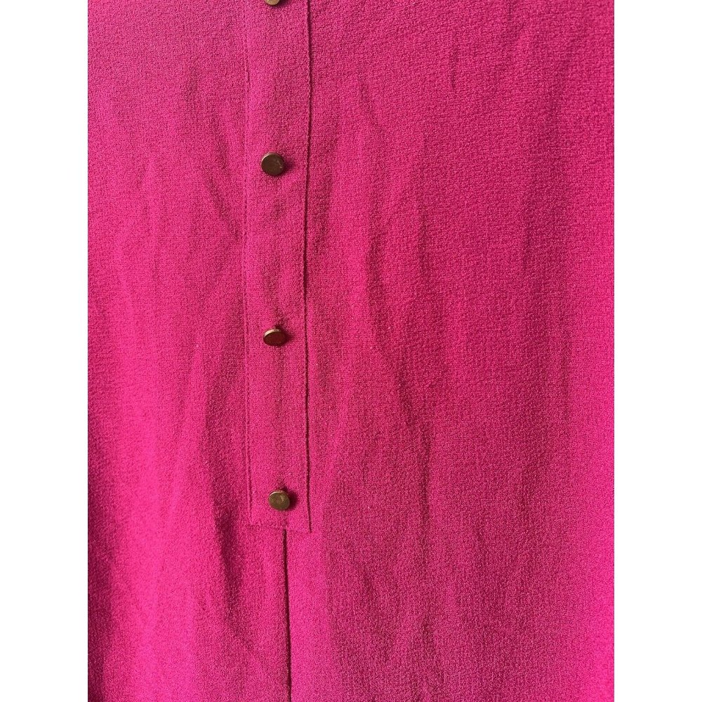 A New Day fuschia  Pink v neck cuffed sleeve Midi Sheath Dress size Medium - Picture 9 of 9